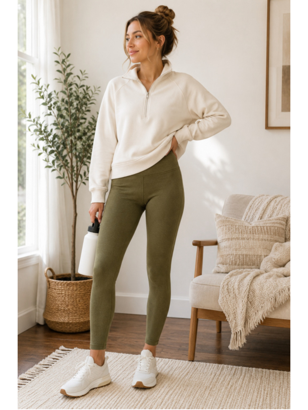 Pact Organic Cotton Leggings Women’s Small Olive Green High Rise Stretch